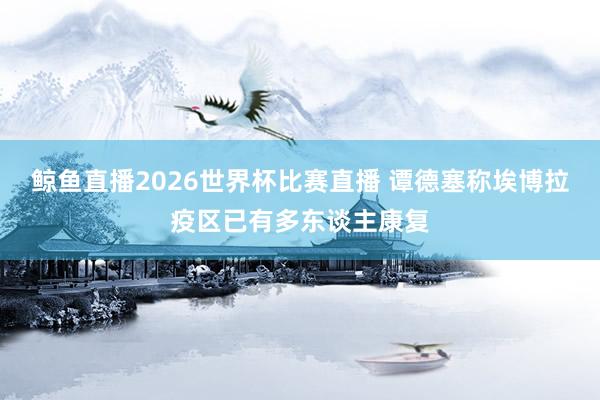 鲸鱼直播2026世界杯比赛直播 谭德塞称埃博拉疫区已有多东谈主康复