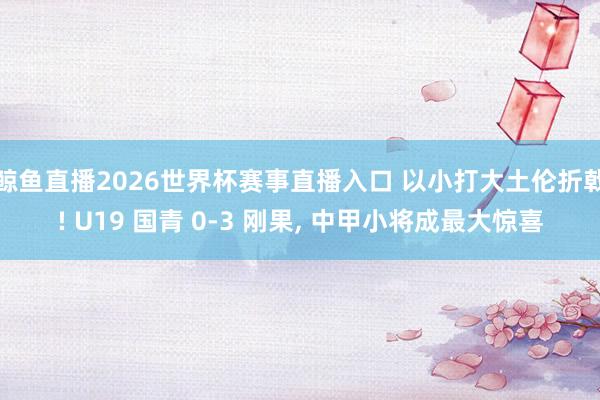 鲸鱼直播2026世界杯赛事直播入口 以小打大土伦折戟! U19 国青 0-3 刚果， 中甲小将成最大惊喜