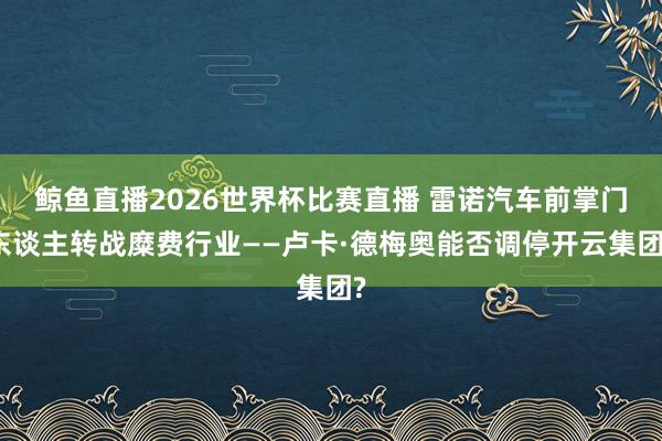 鲸鱼直播2026世界杯比赛直播 雷诺汽车前掌门东谈主转战糜费行业——卢卡·德梅奥能否调停开云集团?
