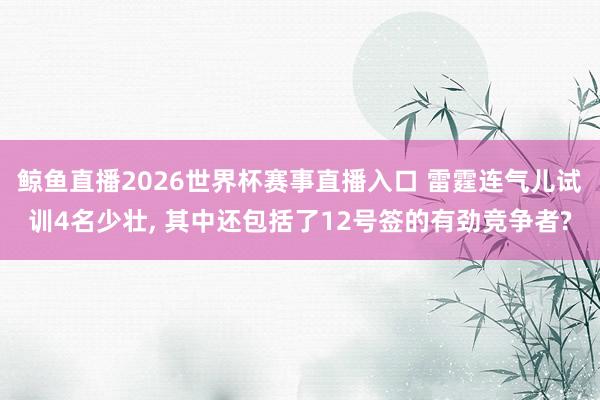 鲸鱼直播2026世界杯赛事直播入口 雷霆连气儿试训4名少壮, 其中还包括了12号签的有劲竞争者?