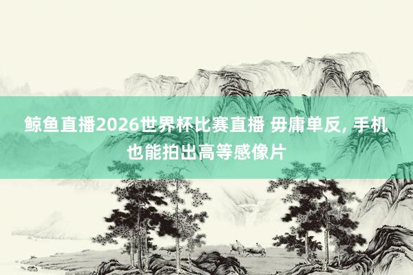 鲸鱼直播2026世界杯比赛直播 毋庸单反, 手机也能拍出高等感像片