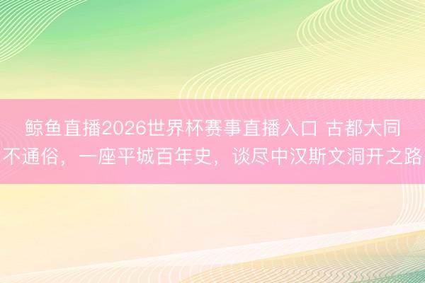 鲸鱼直播2026世界杯赛事直播入口 古都大同不通俗，一座平城百年史，谈尽中汉斯文洞开之路