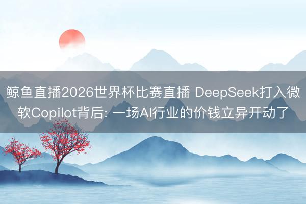 鲸鱼直播2026世界杯比赛直播 DeepSeek打入微软Copilot背后: 一场AI行业的价钱立异开动了